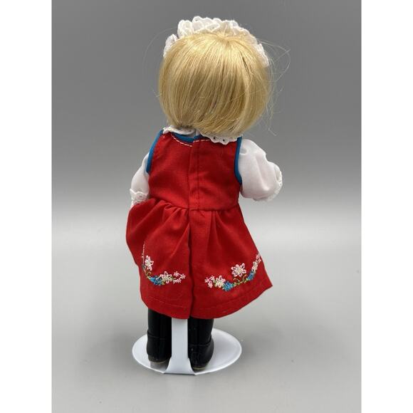 Hands Across the World Doll NATALIA Poland Doll Red Dress Small 6” W/ Bear - Picture 6 of 13